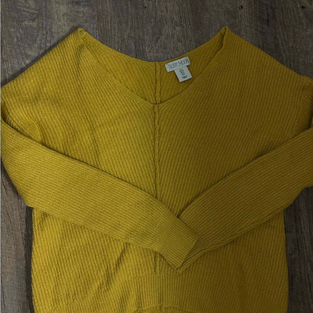 Ruby Moon Golden V-Neck Women's Sweater